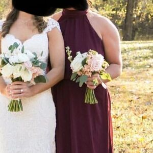 Wine colored bridesmaids dress